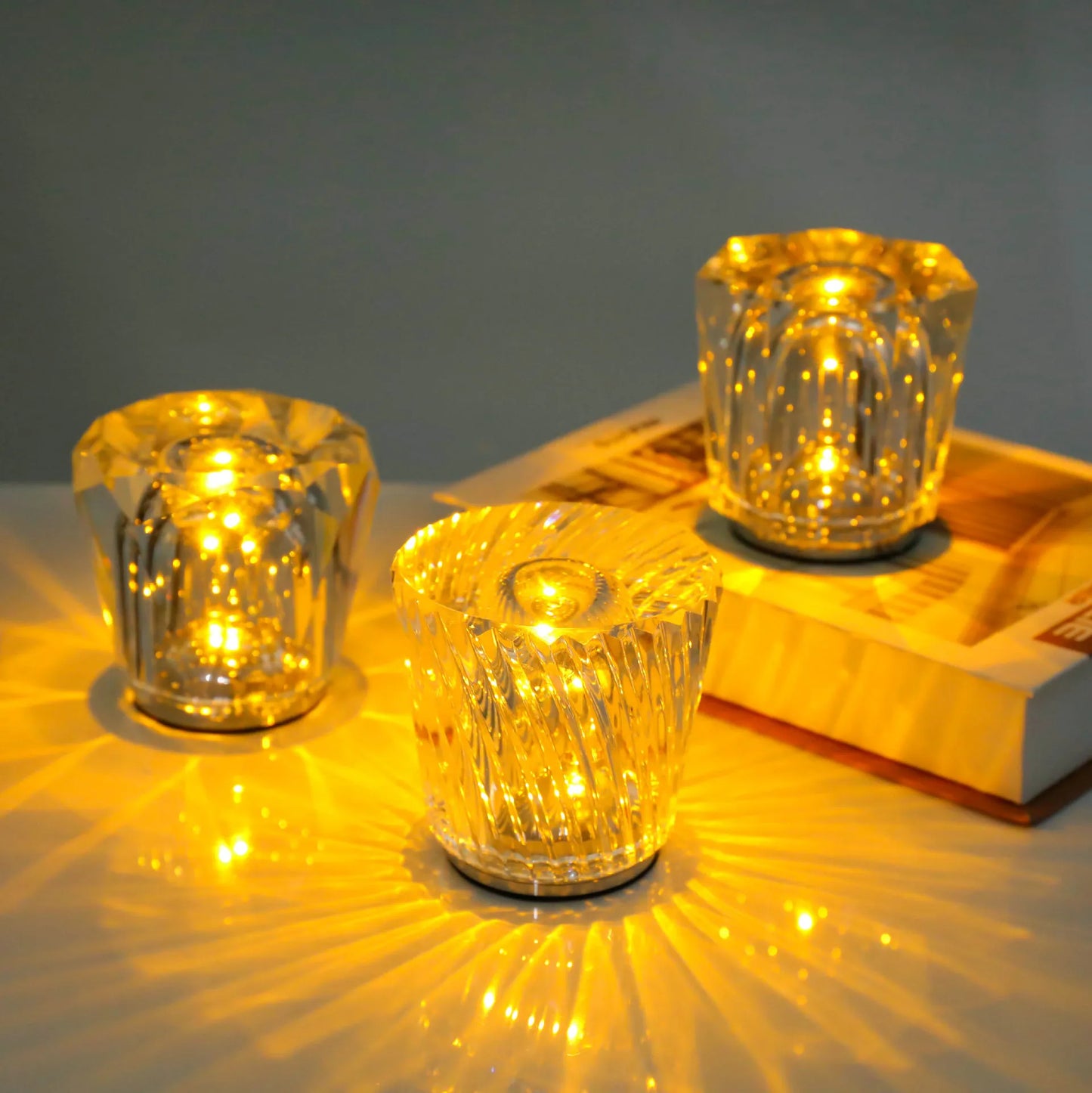 Crystal rechargeable table lamp, bar atmosphere light, KTV dining table decoration, atmosphere night light