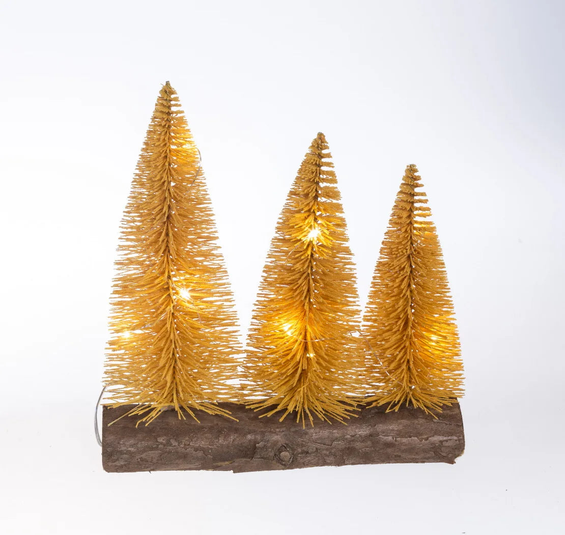 Wood Christmas Tree Led Light 3 Tree Small Wooden Christmas Needle Tree with Led Lights Included