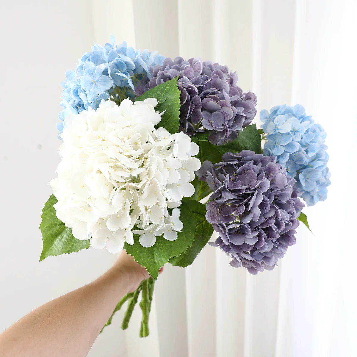 Wholesale High Quality Real Touch Soft PE Lifelike Low MOQ Single Stem Artificial Flower Hydrangea