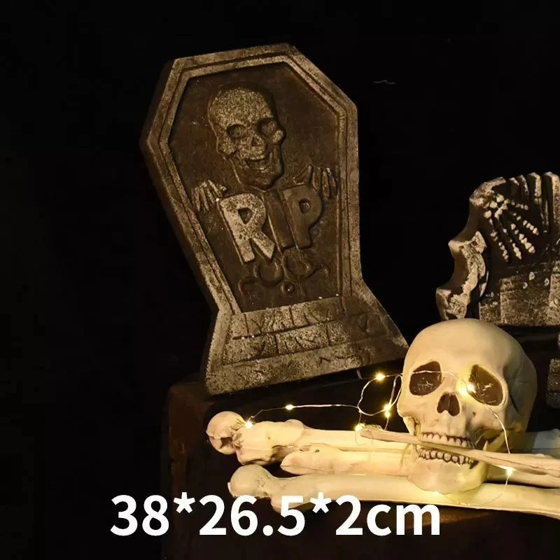 Realistic PVC Foam Skeleton Tombstones Halloween RIP Material Props