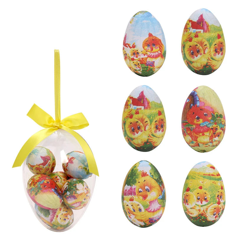 High Quality Easter Party Decorations Supplies Ins Style 6 Cute Easter Eggs Set