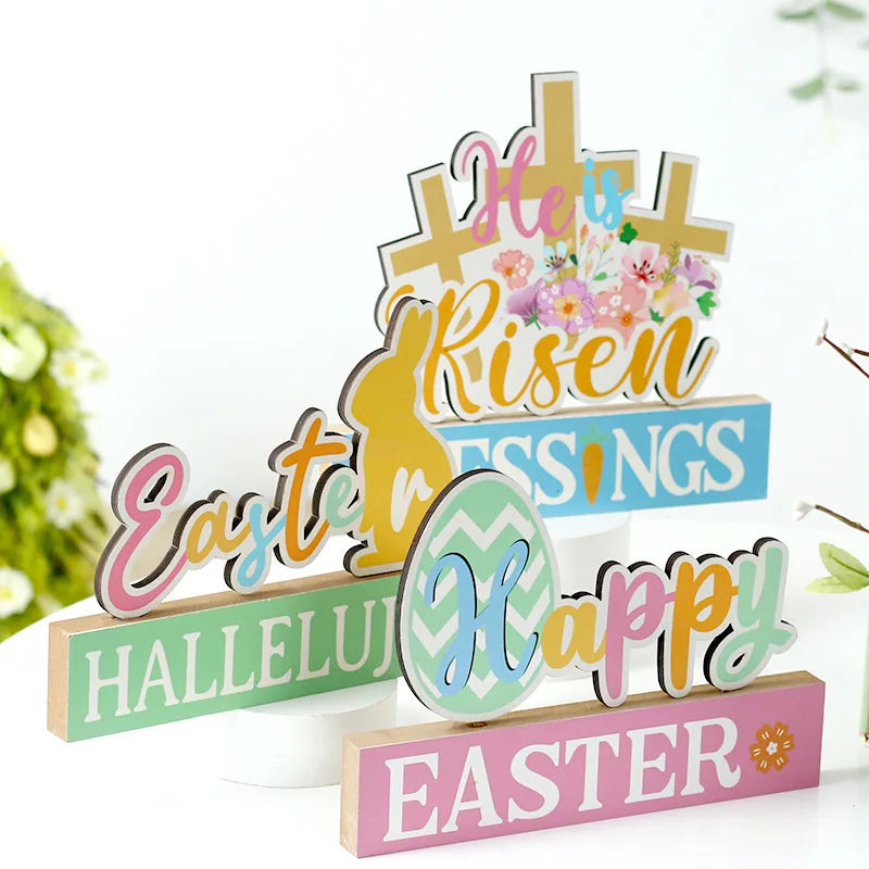 Easter Decorations Spring Wooden Rabbit Egg Crafts and Home or Party Decorations for Home Decor