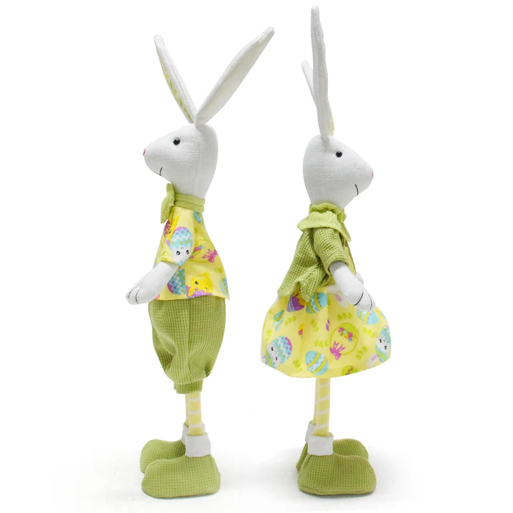 23 Inch Handmade Easter Day Party Home Ornament Rabbits Stuffed Doll Gifts Standing Green Cute Easter Bunny Decorations
