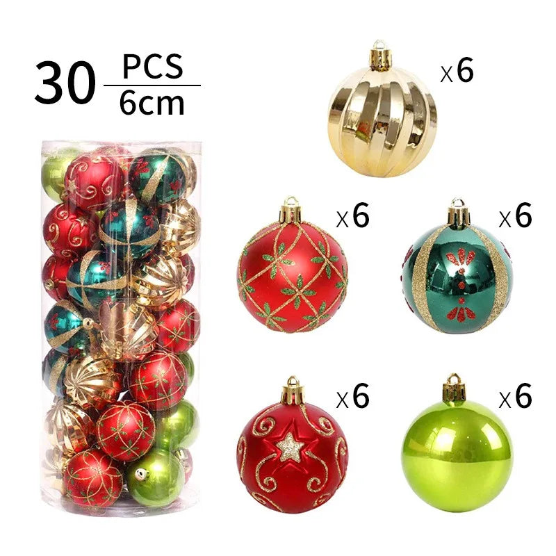 Wholesale Christmas Balls greed and red and yellow suit 6cm