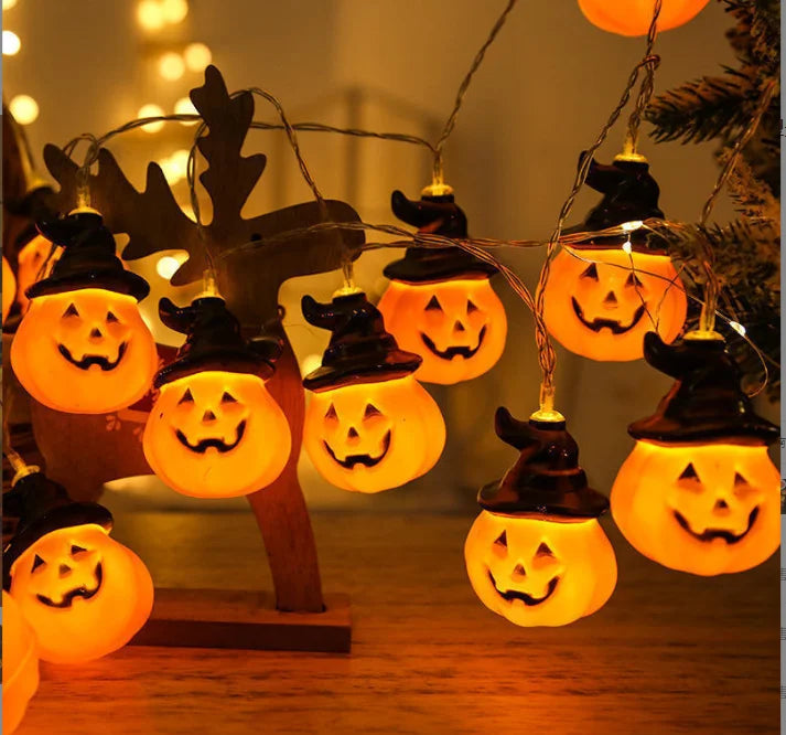 1.5m 10LED Plating Glitter Pumpkin Halloween String Lights Halloween Decorations