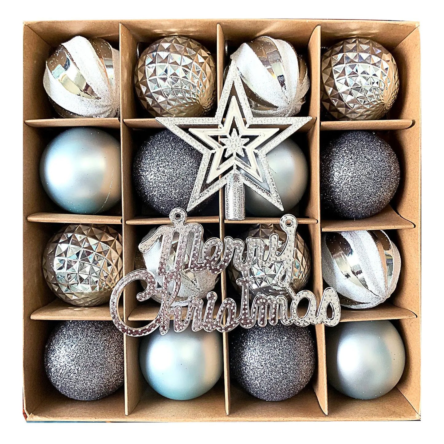 Christmas tree plastic white decorative ball