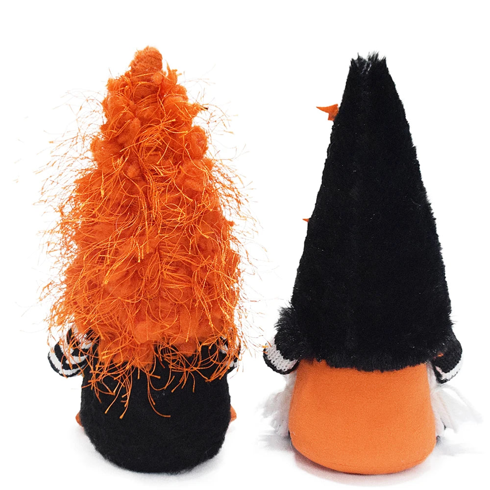 Boheng Handmade Halloween Pumpkin Bat Ornaments Swedish Tomte Nordic Plush Nisse Gonk Small Halloween Gnome Decorations