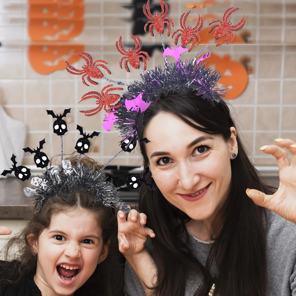 Halloween Pumpkin Vampire Spider Skulls Skeleton Hands Party Radial Hair Hoop