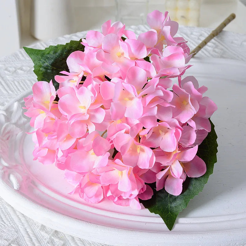 High Single Artificial Hydrangea Flower Stem Wedding Other Events Artificial Flowers Real Touch White Hydrangea