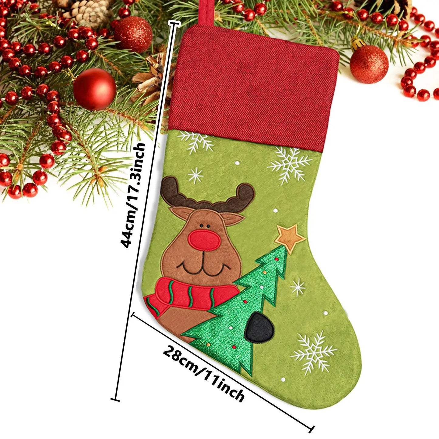 Cross-Border New Stock Christmas Decorations Sock-Shaped Santa Claus Gift & Candy Bags Tree Ornaments