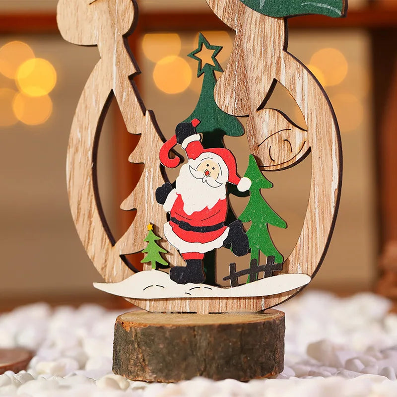 Manufacture Wooden Christmas Tree Indoor Christmas Decoration Xmas Gifts Table Centerpiece Wood Xmas Tree Decor