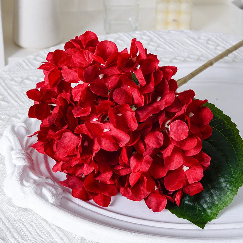 High Single Artificial Hydrangea Flower Stem Wedding Other Events Artificial Flowers Real Touch White Hydrangea