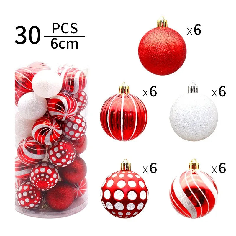 Wholesale Christmas Balls white and red suit 6cm