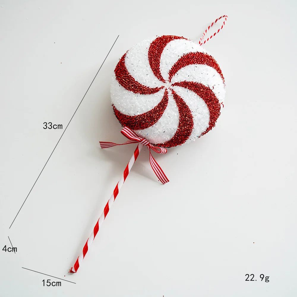 Plush lollipop Christmas tree ornament