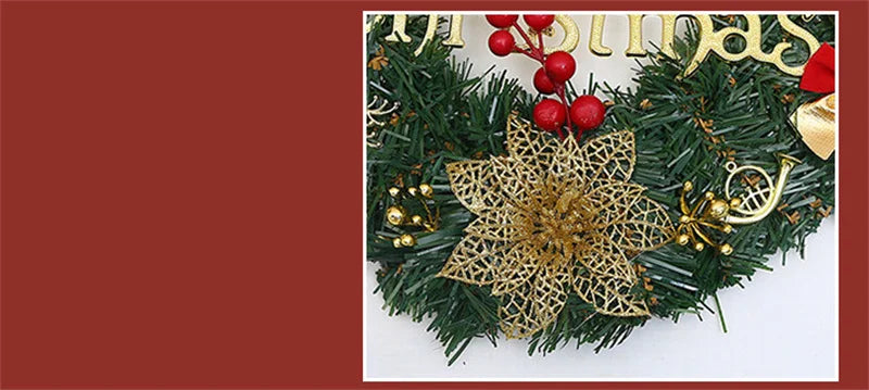 Christmas wreath door decoration details 2