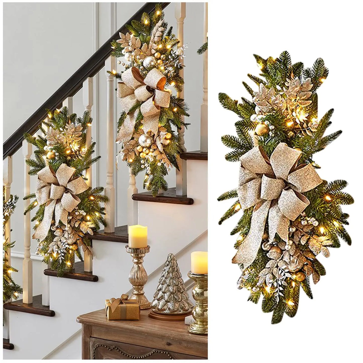 Nordic Christmas Staircase Decoration yellow