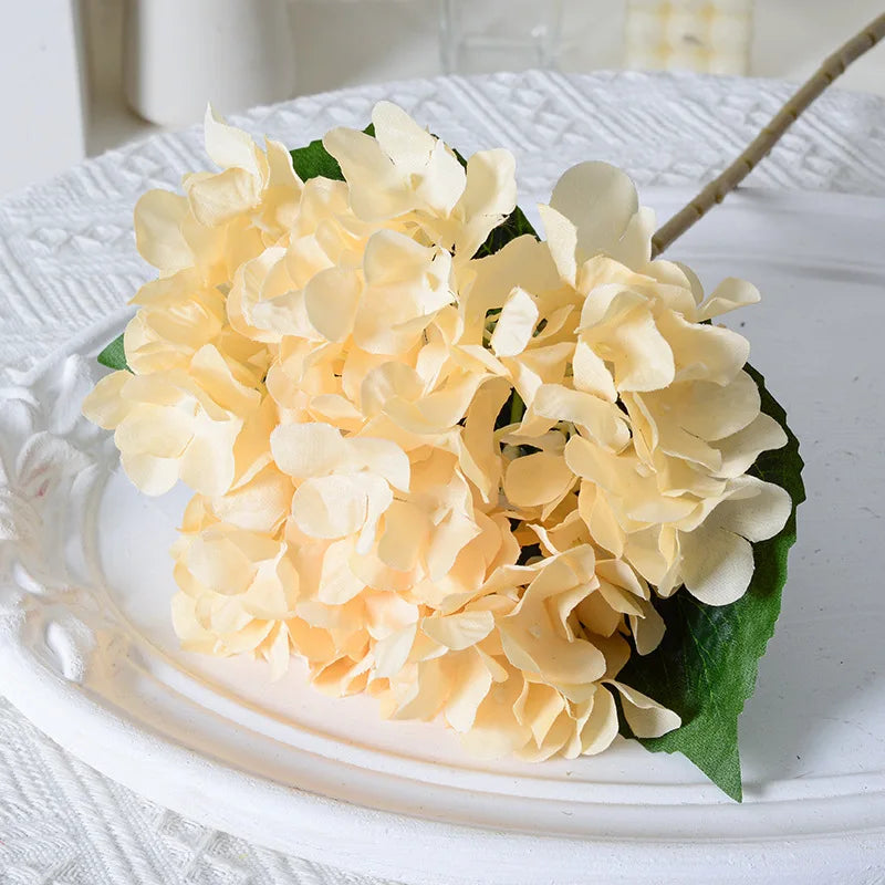 High Single Artificial Hydrangea Flower Stem Wedding Other Events Artificial Flowers Real Touch White Hydrangea