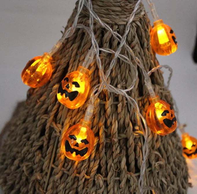 1.5m 10LED Plating Glitter Pumpkin Halloween String Lights Halloween Decorations