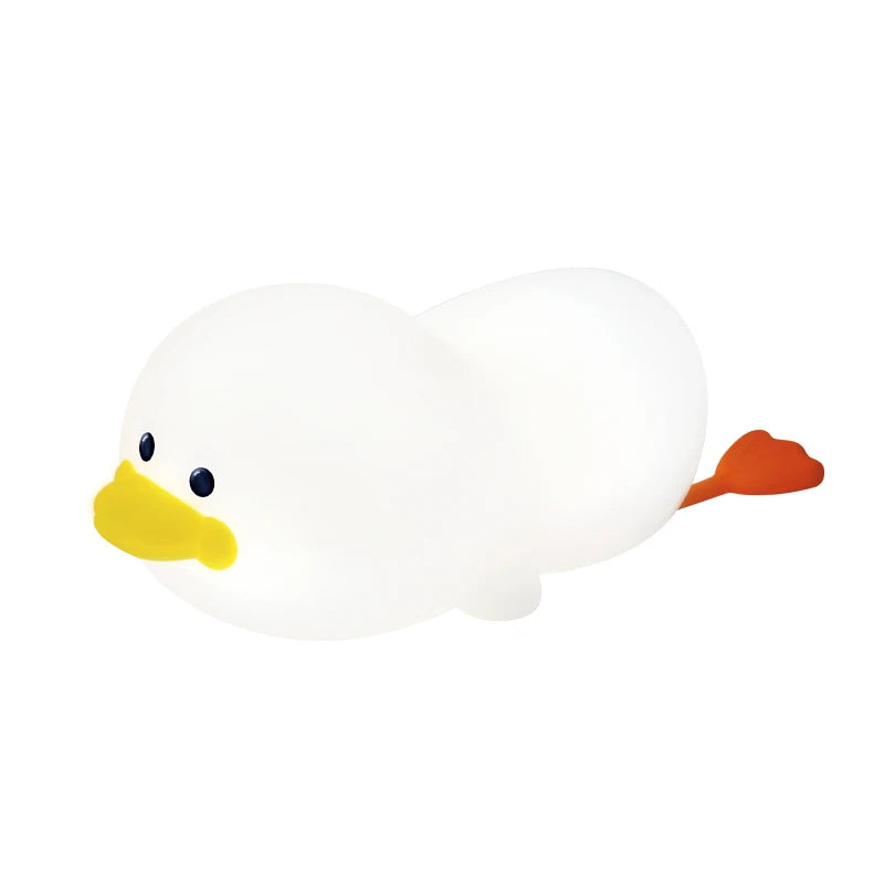 Creative Cartoon Children's Bedroom Bedside Lamp Silicone Lamp USB Charging Patting Duck Night Lamp