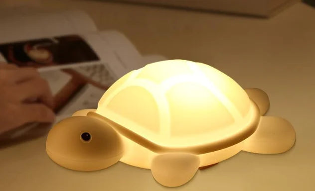 Cartoon Turtle Luminous Light USB Plug-in Patting Night Light Colorful Soft Pinching Baby Toy Creative Gift