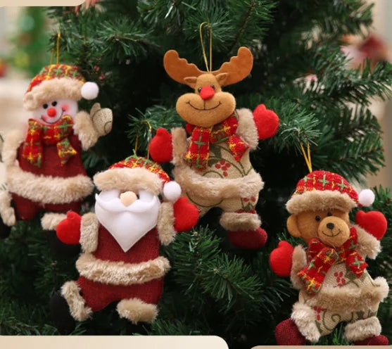 Christmas tree felt ornament set Santa Claus