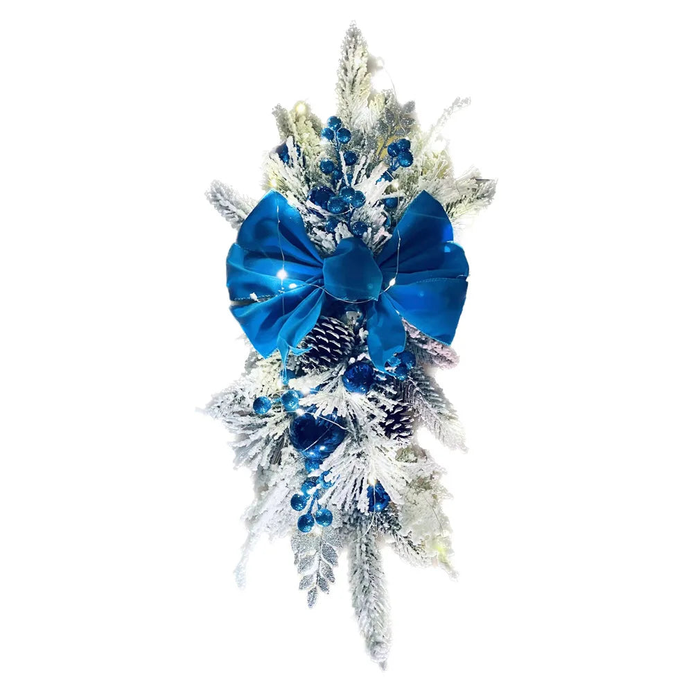 Nordic Christmas Staircase Decoration blue light hanging
