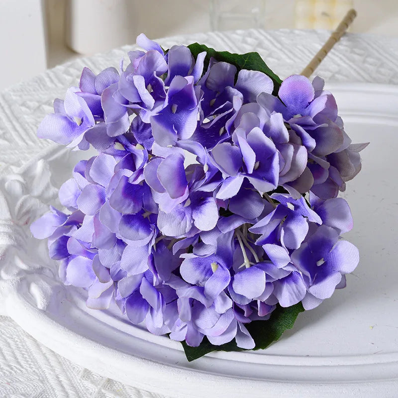 High Single Artificial Hydrangea Flower Stem Wedding Other Events Artificial Flowers Real Touch White Hydrangea