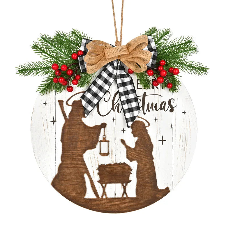 Handmade Creative Wooden Garment Shape Christmas Decoration Home Wall Hanging Door Shopping Mall Window Hotel Scene Layout