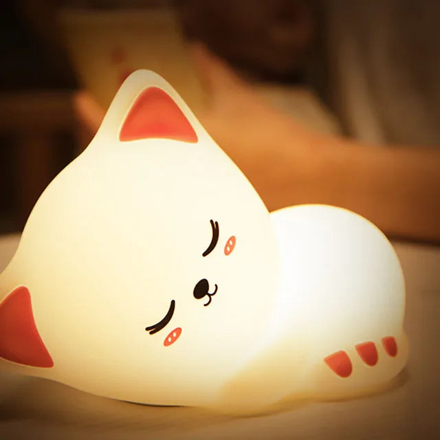 Children's Bedside LED Nightlight Colorful Soft Light Silicone Patting Lamp Birthday Gift Indoor Touch Control Night Light