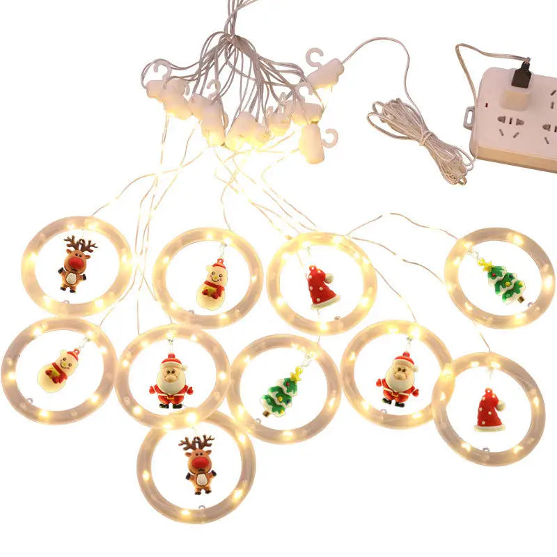 PVC LED Christmas Tree Lights Circular ornament Warm white light suit