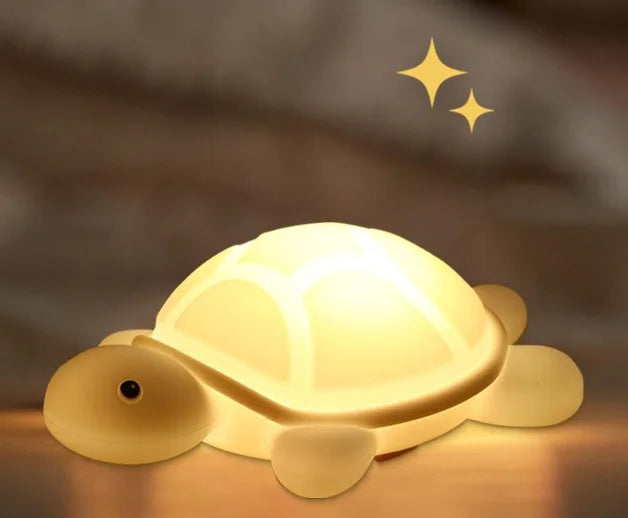 Cartoon Turtle Luminous Light USB Plug-in Patting Night Light Colorful Soft Pinching Baby Toy Creative Gift