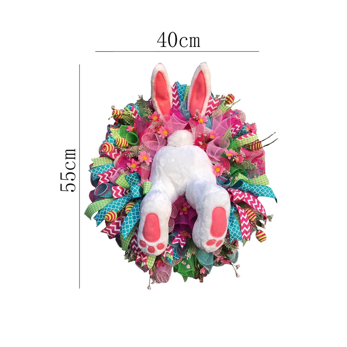 Dropship Easter Bunny Butt Thief With Ears Wreath Cute Cartoon Bunny Shape Ornaments Room Decoration