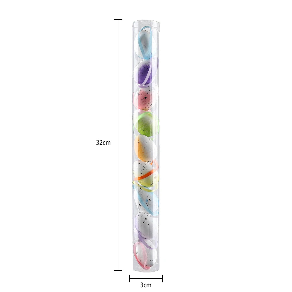 3*4cm/7 Color Options Colorful Barreled Easter Eggs Set Ornaments Foam Easter Egg Kit Gift Festival Easter Decoration