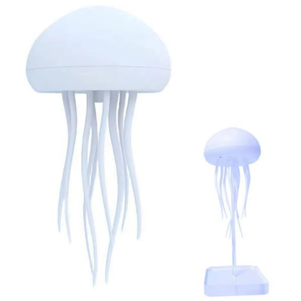 2025 Creative Home LED Night Light Dynamic Voice Control Jellyfish Color Changing Ambient Lamp Rechargeable