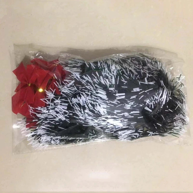 Christmas Wreath Family Party Wall Door Decorations Christmas Tree Ornaments Metal Ribbon Bows Party Supplies