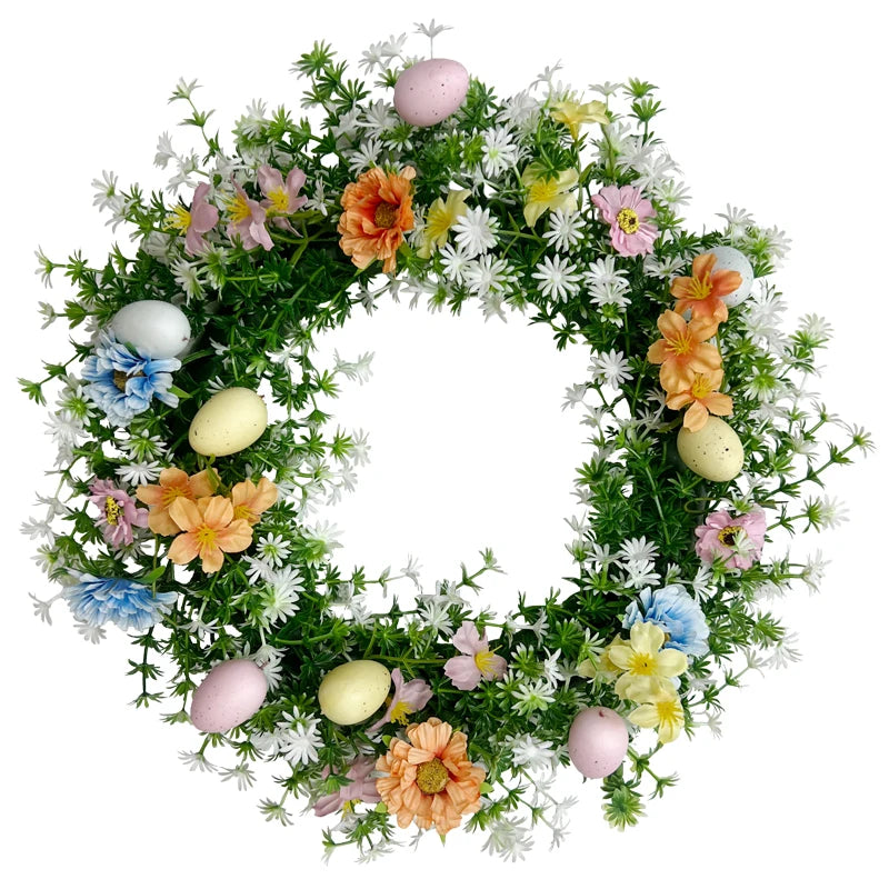 Wholesale Easter Egg Decorations Garland Artificial Easter Egg Wreath Window Display Door Garland Easter Wreath Signs