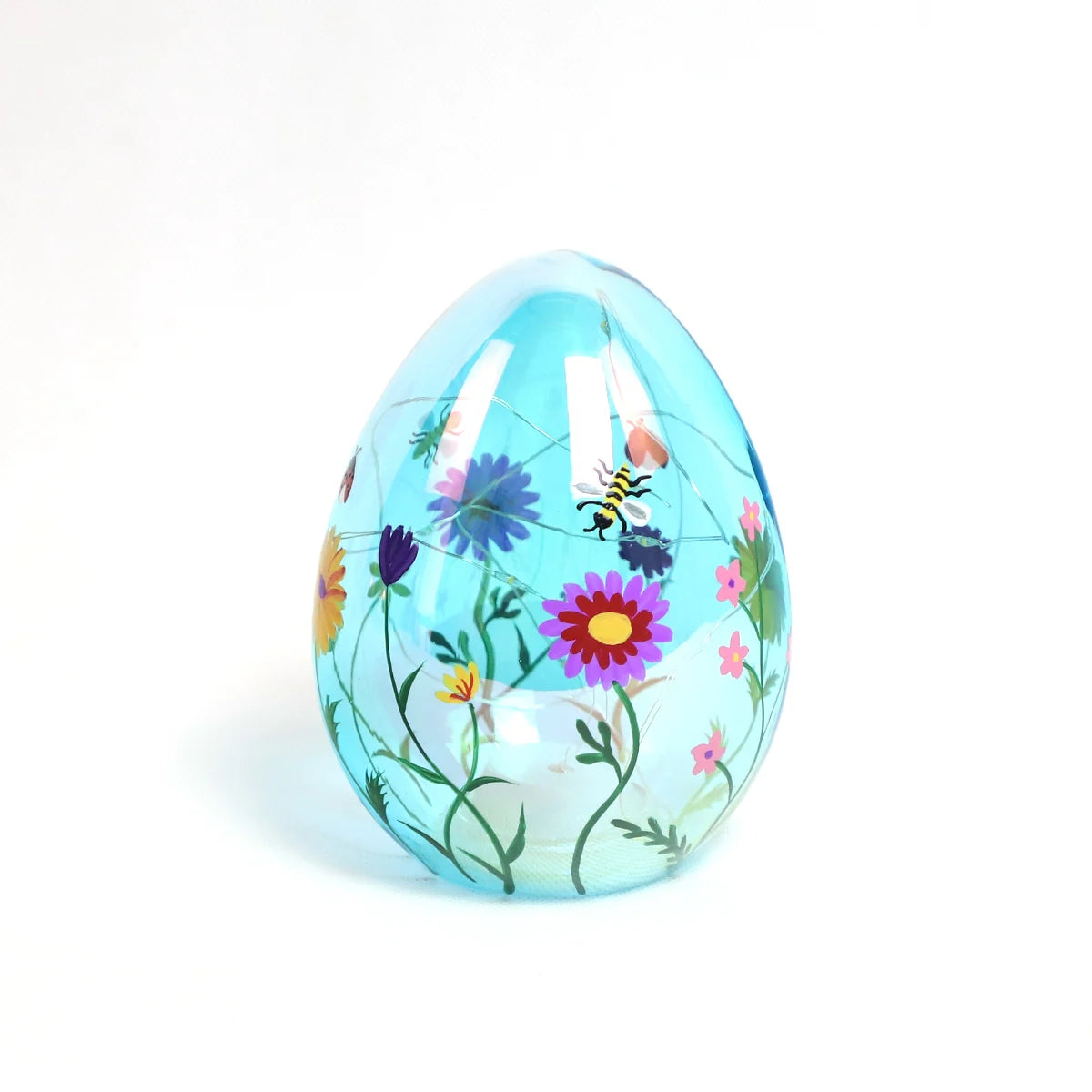 Glass Easter Egg Ornaments Stained Glass Easter Egg Ornaments Hanging Iridescent Ball Glitter Easter Eggs