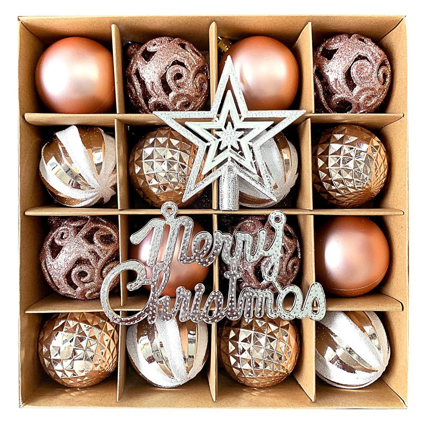 Christmas tree plastic golden decorative ball