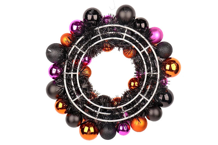 16 Inches Halloween Wreath Door Decoration Wreath Flower Home Haunted House Horror Party Halloween Wreath Supplies