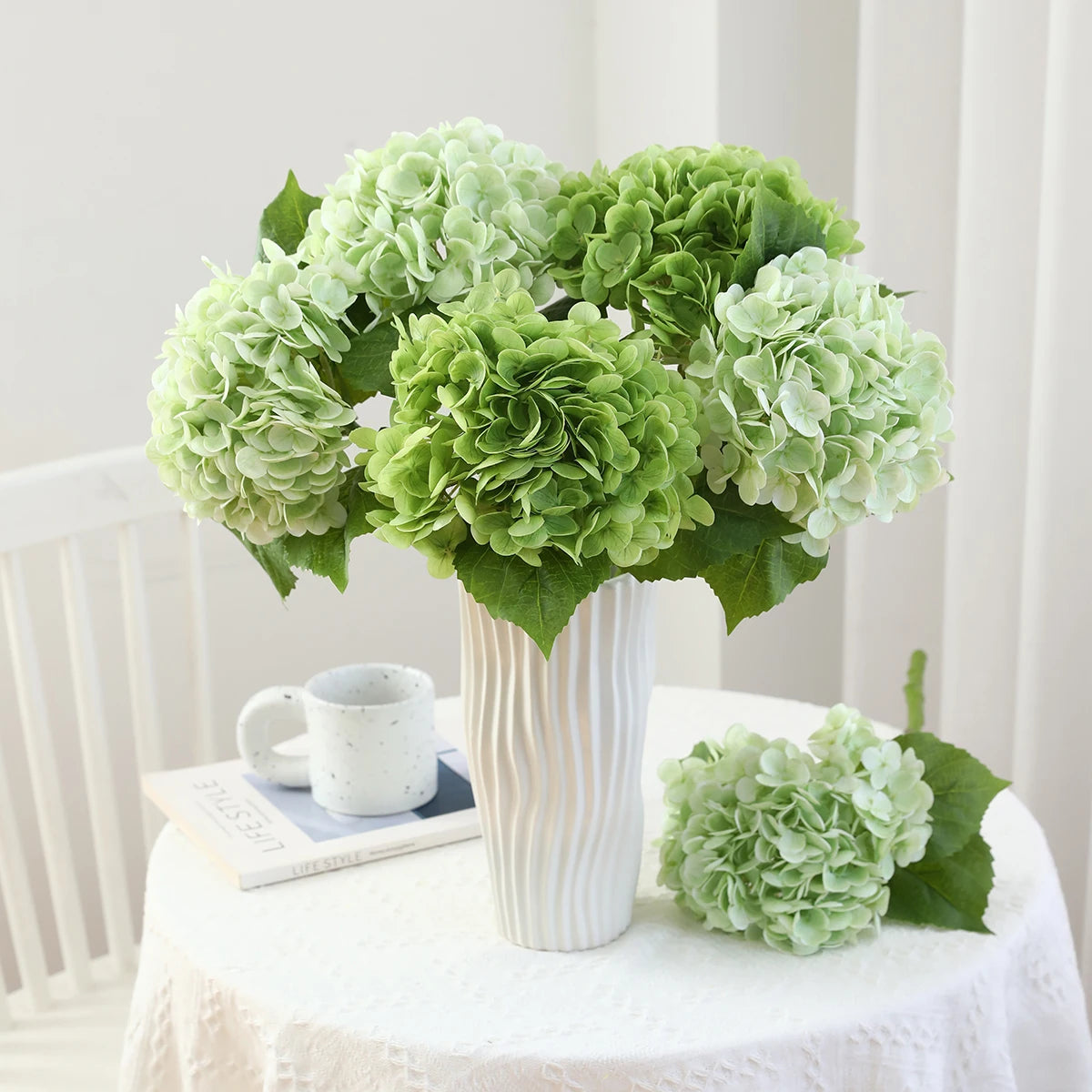 Wholesale High Quality Real Touch Soft PE Lifelike Low MOQ Single Stem Artificial Flower Hydrangea
