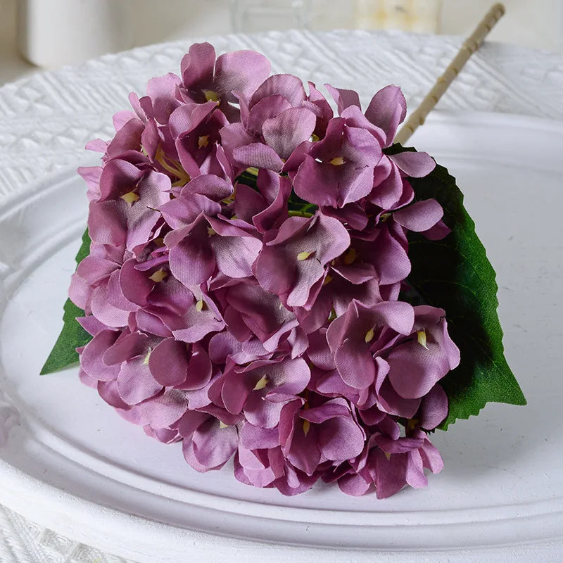 High Single Artificial Hydrangea Flower Stem Wedding Other Events Artificial Flowers Real Touch White Hydrangea