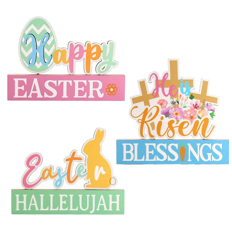 Easter Decorations Spring Wooden Rabbit Egg Crafts and Home or Party Decorations for Home Decor