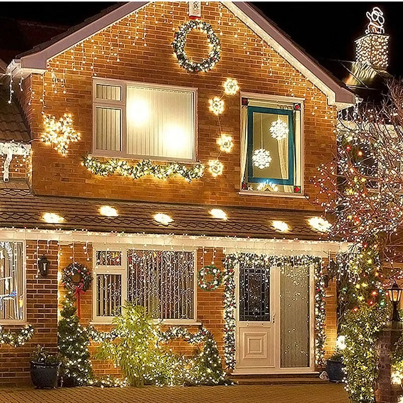 2.7m Christmas Decoration LED Rattan Garland Wreath Light Door Hanging Ornaments Artificial Xmas Tree Fireplace Decor