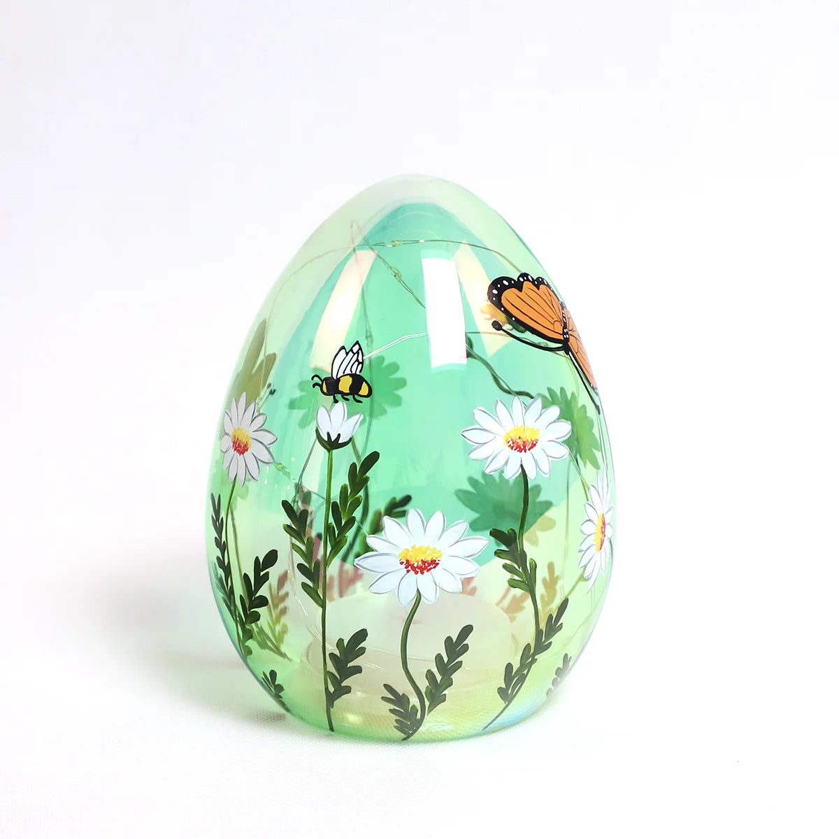 Glass Easter Egg Ornaments Stained Glass Easter Egg Ornaments Hanging Iridescent Ball Glitter Easter Eggs