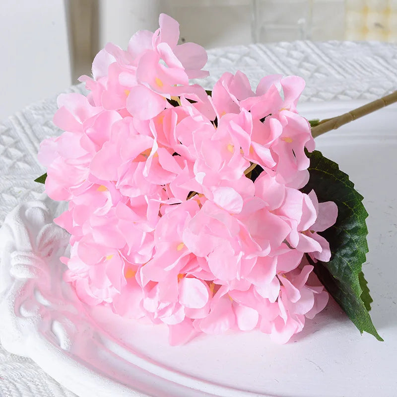 High Single Artificial Hydrangea Flower Stem Wedding Other Events Artificial Flowers Real Touch White Hydrangea
