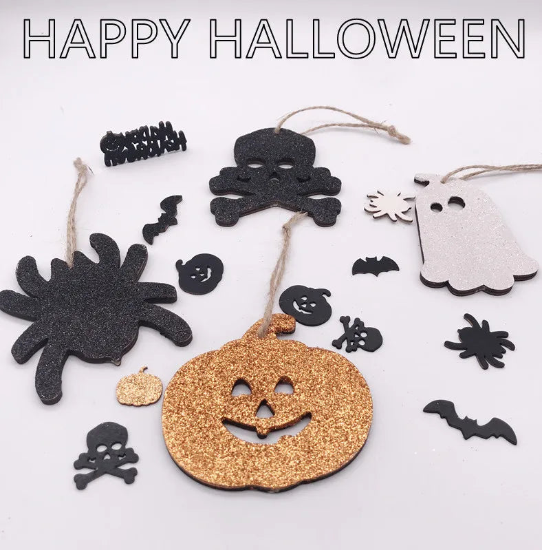 Halloween Pumpkin/Skeleton/Ghost Products Decorations for Home Wooden Halloween Hanging Accessories