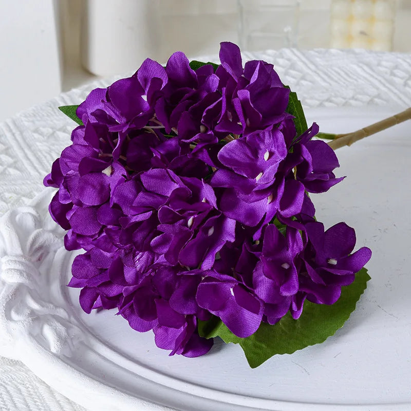 High Single Artificial Hydrangea Flower Stem Wedding Other Events Artificial Flowers Real Touch White Hydrangea