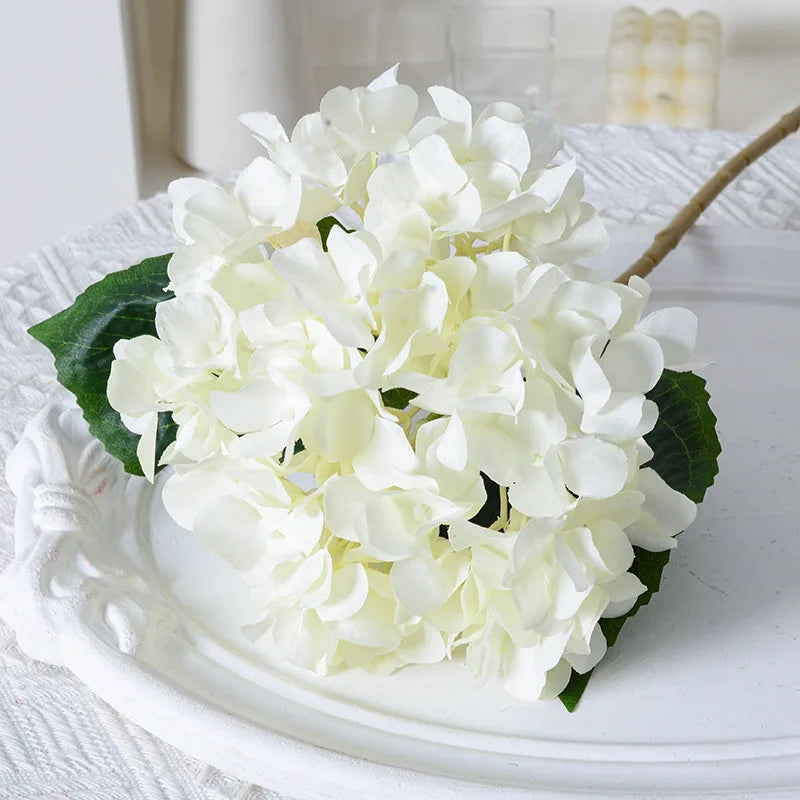 High Single Artificial Hydrangea Flower Stem Wedding Other Events Artificial Flowers Real Touch White Hydrangea