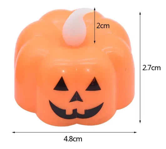 Pumpkin Candle Lights Mini Electric Candle Led Plastic Pumpkin T-Candle Ornaments with Smiley Face for Home Party Decor