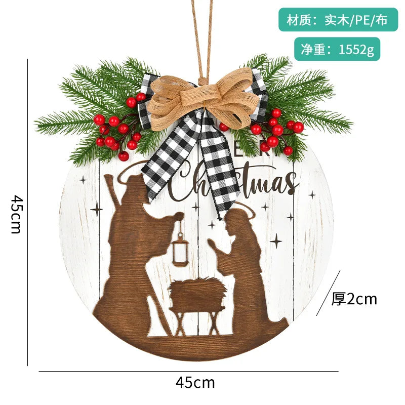 Handmade Creative Wooden Garment Shape Christmas Decoration Home Wall Hanging Door Shopping Mall Window Hotel Scene Layout